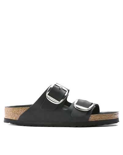 Arizona Big Buckle Oiled Leather Sandal - Black - Birkenstock